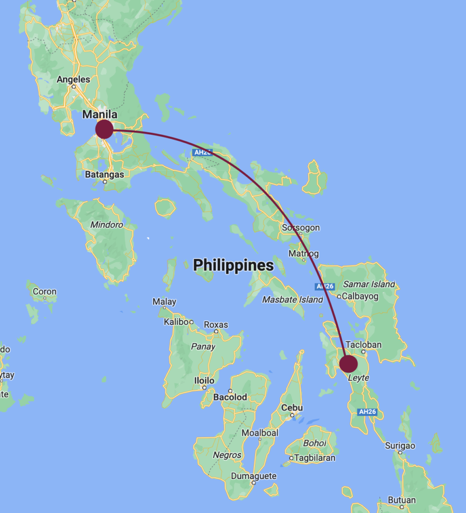 Manila To Tacloban Map 930x1024 